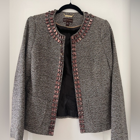 Dana Buchman Embellished Jewel Trim Tweed Women’s Jacket Blazer - Picture 1 of 7